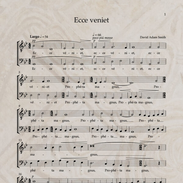 Ecce veniet T/B PDF Score