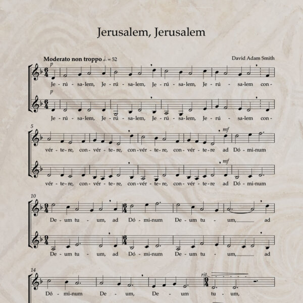 Jerusalem, Jerusalem S/A PDF Score