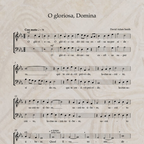 O gloriosa, Domina T/B PDF Score