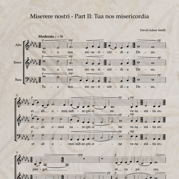 Miserére nostri - Part II: 'Tua nos misericordia' ATB PDF Score