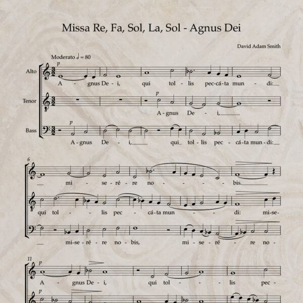 Missa Re, Fa, Sol, La, Sol - Agnus Dei PDF Score