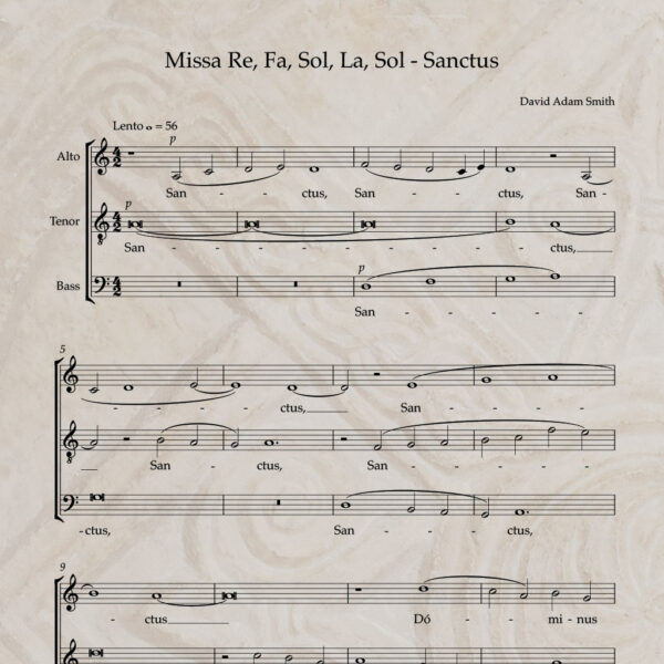 Missa Re, Fa, Sol, La, Sol - Sanctus/Benedictus PDF Score