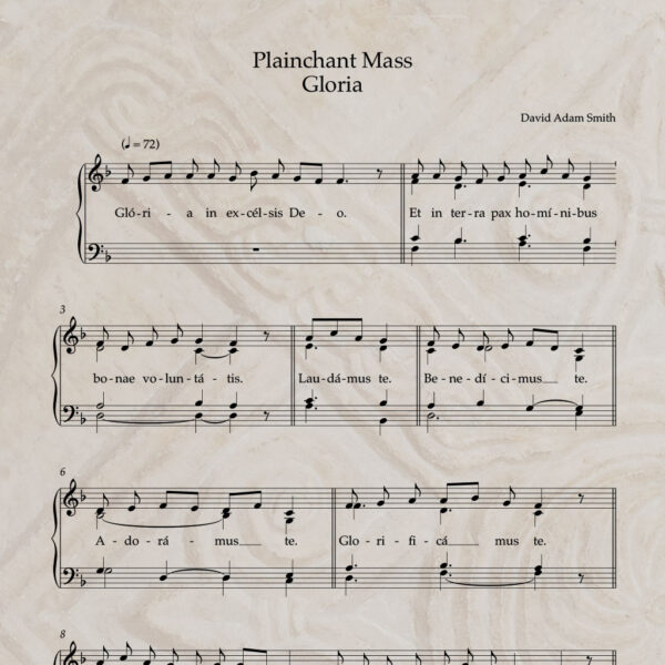 Plainchant Mass - Gloria w/ organ accompaniment PDF Score