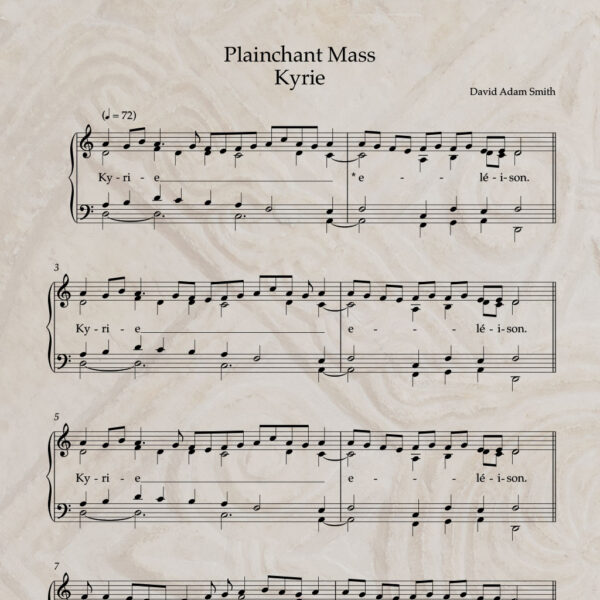 Plainchant Mass - Kyrie w/ organ accompaniment PDF Score
