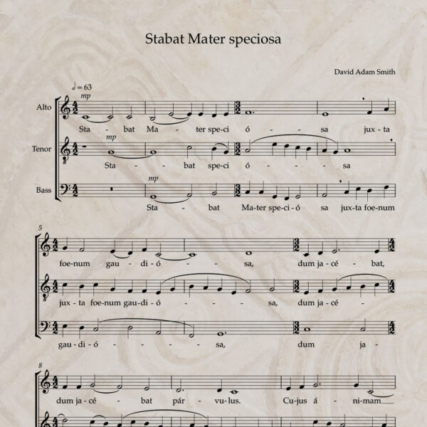 Stabat Mater speciosa ATB PDF Score