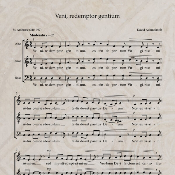 Veni, redemptor genitum ATB PDF Score